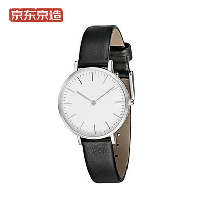 

Beijing Tokyo watch watch female couple watch quartz simple black leather strap flash silver dial 32mm