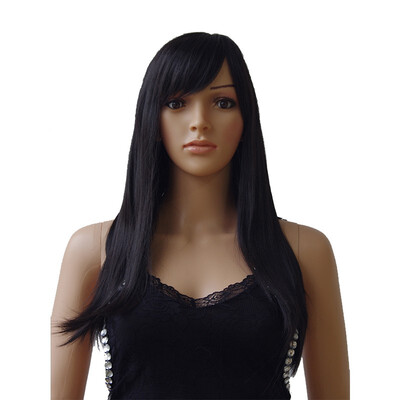

19" Straight Halloween Multi-Color Cosplay Wig Party Wignatural black