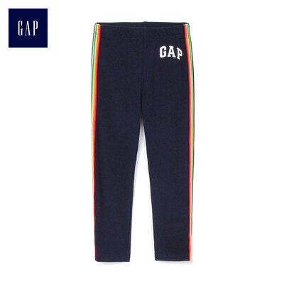 

GAP flagship store female young Logo Originals series logo terry cloth rainbow trousers 390497 navy blue 18-24M