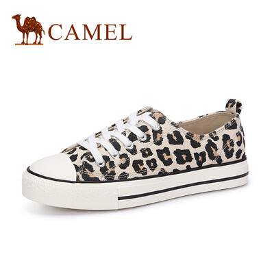 

Camel CAMEL Womens trendy fashion leopard round head lace-up canvas shoes A912266160 beige 35