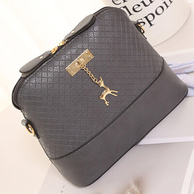 

Fashion Women Plaid Pattern Small Deer Pendant Shell Shoulder Handbag
