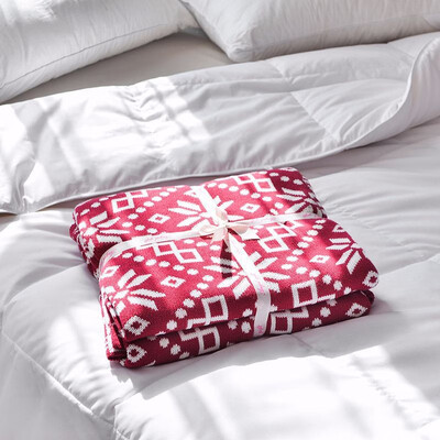 

Thick Jacquard Blanket British Style Full Cotton Blanket Office Lunch Break Throw Available on Both Sides