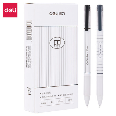 

Deli deli square inch quick-drying 05mm full needle gel pen pen pen 12 box DL-A453