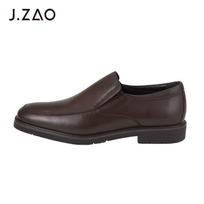

Beijing Tokyo leather shoes mens one foot set foot business dress shoes simple square head layer leather brown 42