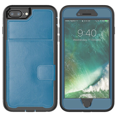 

MOONCAE Apple iPhone 6 Plus6s Plus Three Anti-Leather Card Case Series - Blue