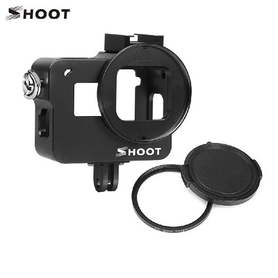 

SHOOT XTGP505B Protective Aluminum Alloy Camera Cage Skeleton Housing Case with Backdoor with 52mm UV Filter for GoPro Hero 7 Blac