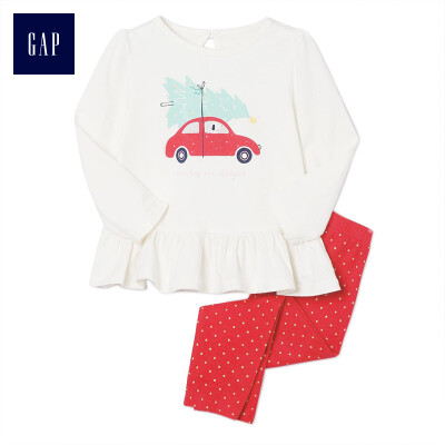 

GAP flagship store baby girl soft&comfortable car pattern set 400194 ivory white 3-6M