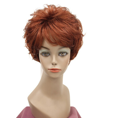 

StrongBeauty Short Natural Wave Wig Copper Red Full Synthetic Wigs COLOUR CHOICES