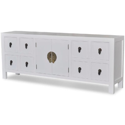 

Wooden Sideboard Asian Style with 8 Drawers&2 Doors