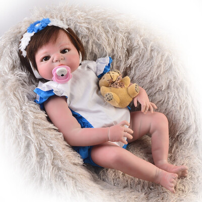 

Cute 11 Inch Reborn Alive Doll Realistic Sleeping Girl Toy Full Silicone Body Lifelike Tiny Baby Doll For Toddler Holiday Gifts