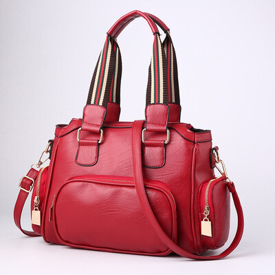 

LKX Free Shipping Women High Capacity Boston Handbags In China Female Woman Pu Zipper Single Shoulder Top-handle Bags