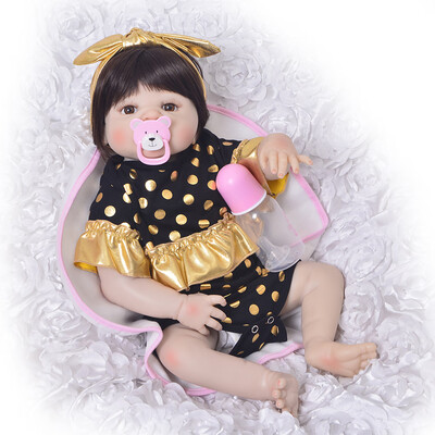 

New Design 57 cm Reborn Dolls Full Silicone Vinyl Newborn Girl Babies Lifelike Princess Reborn Bonecas Holiday Gifts Bath Toy
