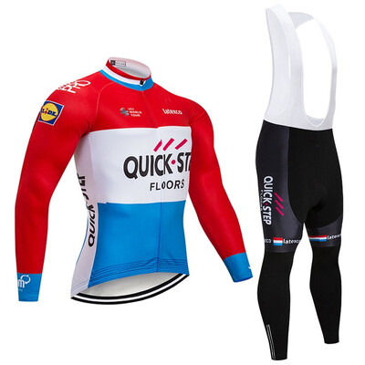 

Cycling jersey 2018 pro team Quick step winter thermal fleece bicycle clothing set ropa ciclismo invierno bike jersey kit