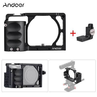 

Andoer Protective Aluminum Alloy Video Camera Cage Hand Grip Kit Film Making System with Cable Clamp for Sony A6000 A6300 A6500