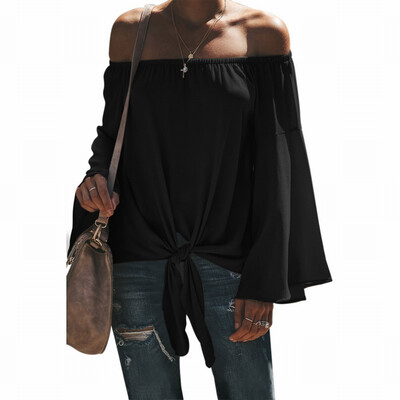 

Long sleeve knotted shirt top