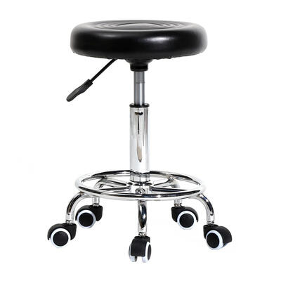 

Adjustable Hydraulic Swivel Stool Rolling Spa Stripe Bar Stool Beauty SeatBlack