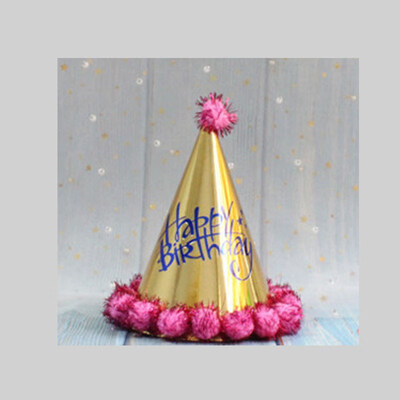 

FUNNYBUNNY Childrens Adult Birthday Hat Laser Reflective Sharp Corner Ball Cap Party Spigot Cap Crown Cap Fur Ball Cap