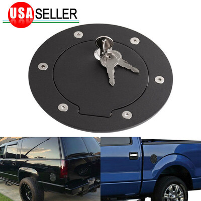 

For 02-09 Dodge Ram 1500 Matte Aluminum Fuel Gas Door Cover CapKey