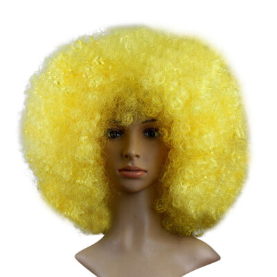 

〖Follure〗Party Disco Funny Afro Clown Hair Football Fan-Adult Afro Masquerade Hair Wig
