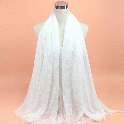 

180x95cm Cotton Linen Crinkle Cloud Hijab Scarf Shawl Soft Islam Muslim