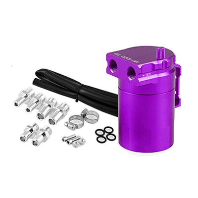 

Universal Baffled Aluminum Oil Catch Can Reservoir Tank Oil Tank with 9mm&15mm Fittings&Oil Dipstick OCC024 Oil Filter