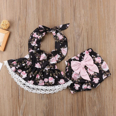 

Details about New Baby Kid Girl Floral Printed Dress T-shirt Tops Bowknot Short Pants Outfits