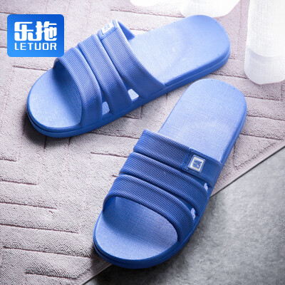 

Le drag slippers couples sandals men&women four seasons indoor home bathroom bath fashion leisure swimming non-slip cool summer waterproof floor mute thick soft bottom SJ1911 dark blue 4243