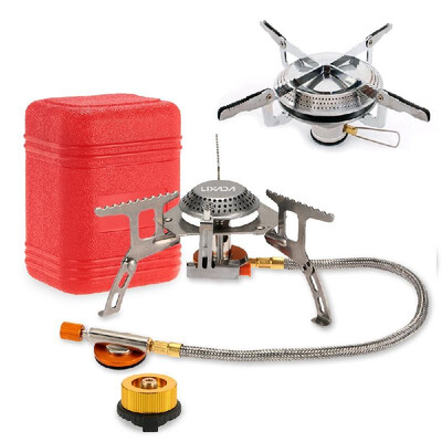 

Lixada Camping Foldable Gas Stove Set with Gas Conversion Head Adapter