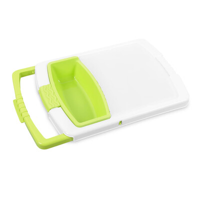 

Plastic Cutting Board with Adjustable Multifunctional Drain Basket