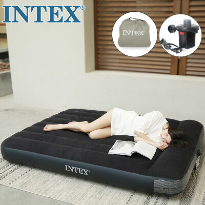 

INTEX 2019 line pull 64143 home built-in pillow air mattress outdoor camping air bed double folding bed 15220325cm recliner inflatable cushion moisture pad