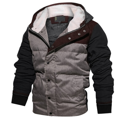 

QIQICHEN Men\s Casual Loose Stitching Hat Down Jacket