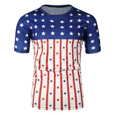 

Patriotic Print Short Sleeves T-shirt