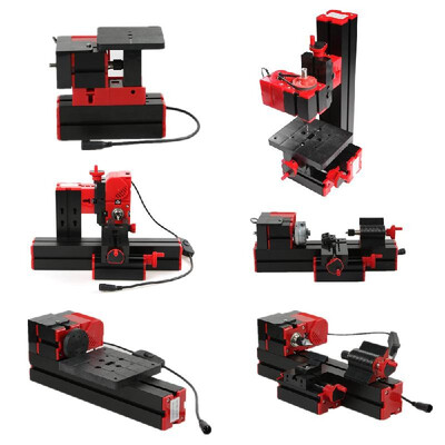 

Mini DIY 6 in 1 Multi-functional Motorized Transformer Multipurpose Machine Jigsaw Grinder Driller Plastic Metal Lathe Wood Lathe