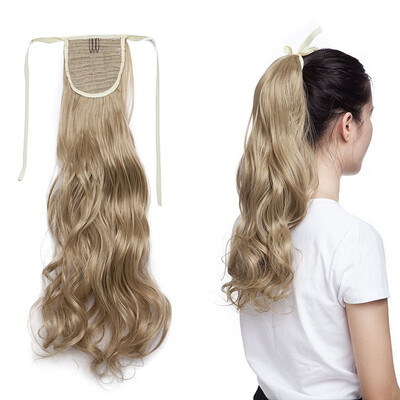 

One Piece Tie Up Ponytail Clip in Hair Extensions Hairpiece Binding Pony Tail Extension for Girl Lady Woman