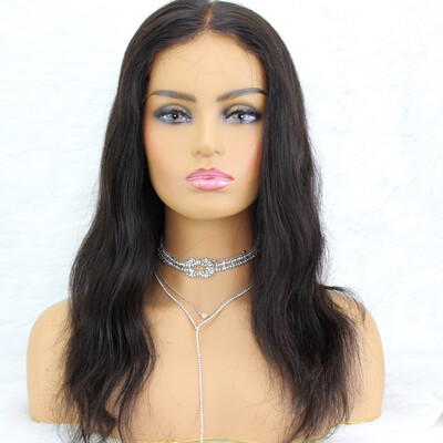 

BOWIN Purple Color Lace Front Human Hair Wigs with Pre-plucked Hairline Peruvian Virgin Hair Frontal Wig