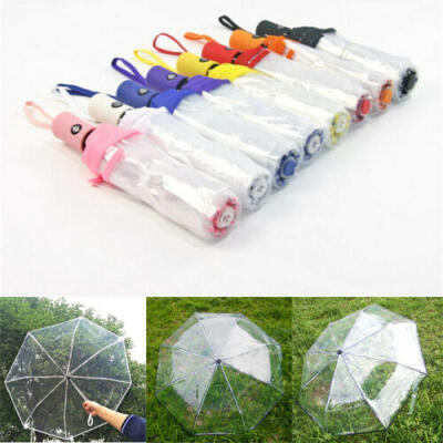 

Automatic Open Close Folding Umbrella Compact Windproof Rain Transparent KM