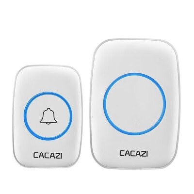 

Waterproof Transmitter 38 Ringtones LED Indicator Door Chime Wireless Doorbell White EU Plug 1 to 2