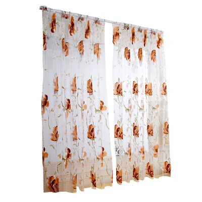 

Brilliant Flower Pattern Vines Leaves Tulle Door Window Curtains Drape Panel Sheer Scarf Valances
