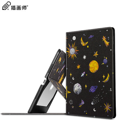 

Illustrator iPad air3 protective cover 2019 new pro105 inch cartoon Apple tablet shell new version of intelligent sleep thin all-inclusive anti-fall simple bracket