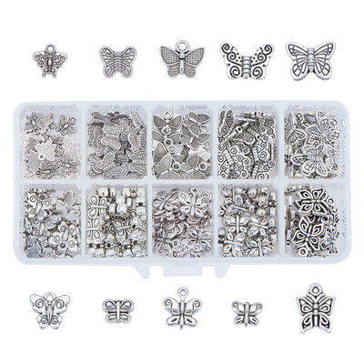 

PH PANDAHALL 1 Box Tibetan Style Butterfly Shape Alloy Pendants Charms For Jewellery Making