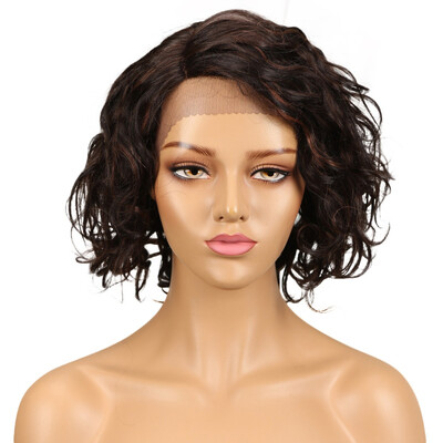 

Noble Peruvian Wavy Human Hair Wigs Remy Water Wave Wig Perruque Cheveux Humain Free Shipping
