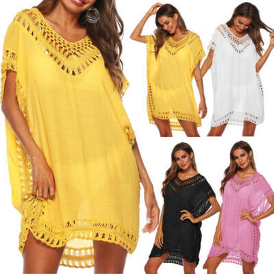 

Women Summer Lace Crochet Bikini Cover Up Swimwear Bathing Suit Beach Dress