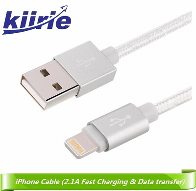 

iPhone Charging Cable 1Pack Nylon Braided Syncing&Charging USB Cable with Ultra Compact Connector Head for for iPhone iPad