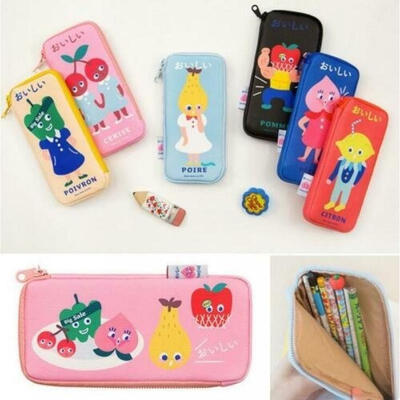 

School Pencil Case PU Lovely Cute Cartoon Large Pen Bag For Kids Stationery