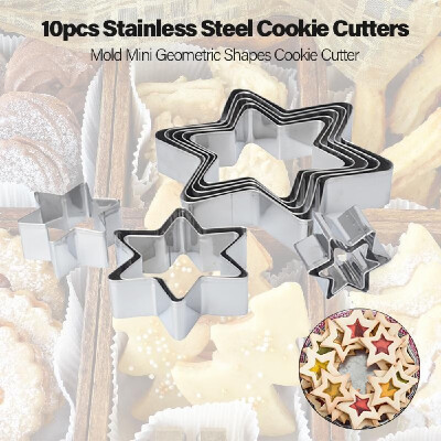 

10pcs Cookie Cutters Stainless Steel Cutter Mold Sandwich Cutters Mini Geometric Shapes Cookie Cutter