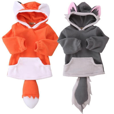 

Kids Polar Fleece Animal Cute Cartoon Hoodie With Ears Hooded Hoody Coat Jacket