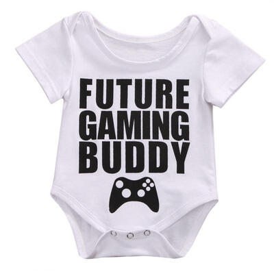 

2018 Newborn Baby Boys Girls Romper Bodysuit Summer Baby Onesie White Cotton