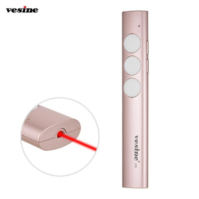 

Vesine 24GHz RF Wireless Presenter with USB Receiver Red Light Professional PowerPoint PPT Clicker Presentation Remote Control Po