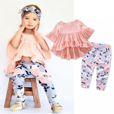 

Toddler Kids Baby Girls T-shirt Tops Long Pants Leggings Outfit Clothes Set