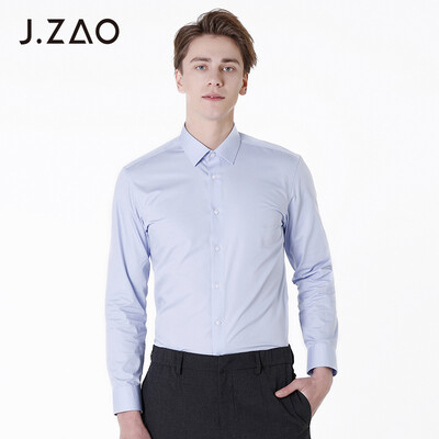 

Beijing Tokyo made JZAO mens business casual shirt machine washable ironing light blue 39 17088A